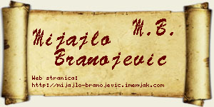 Mijajlo Branojević vizit kartica